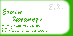 ervin kurunczi business card